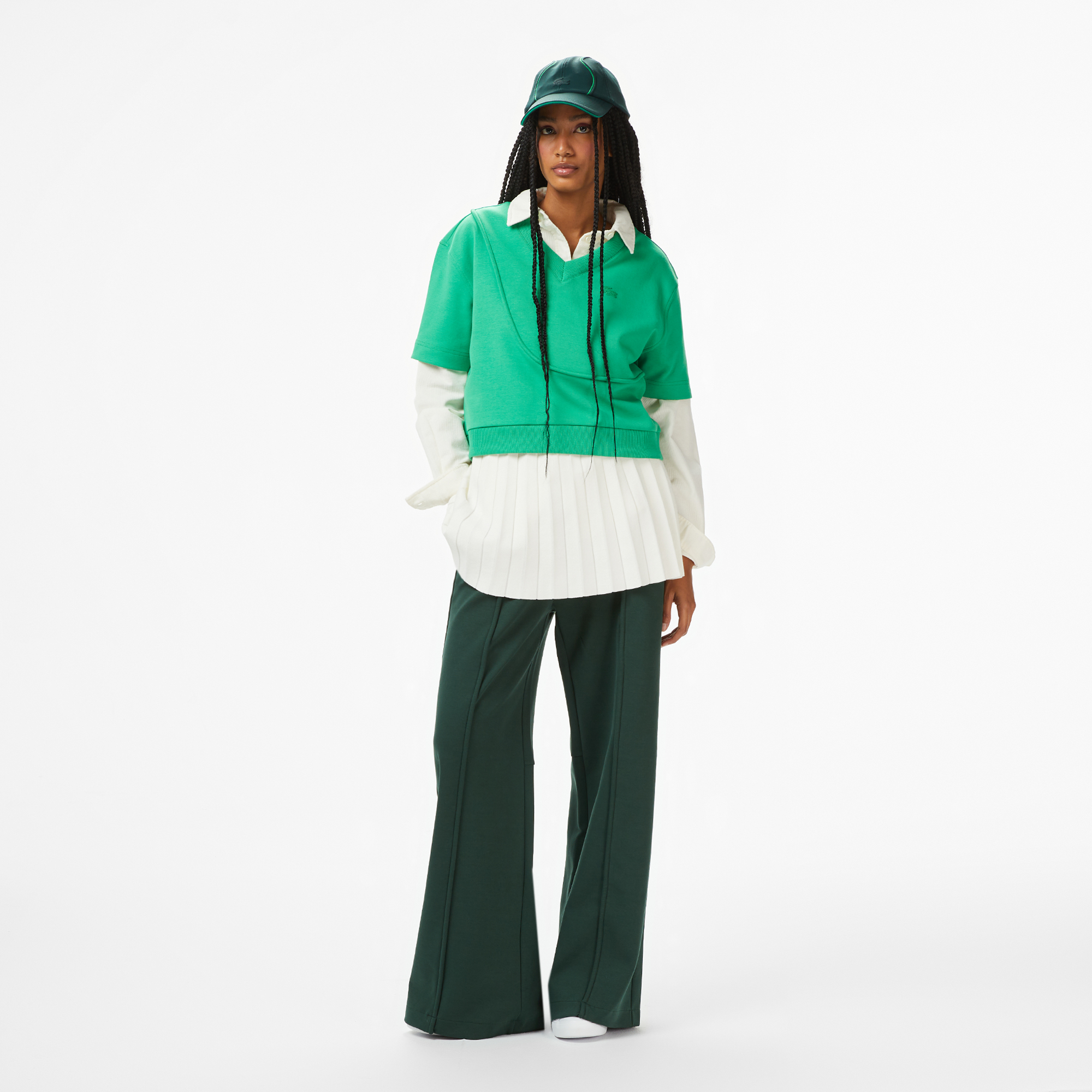  Lacoste x House of SuperStep Loose Fit Kadın Yeşil T-Shirt