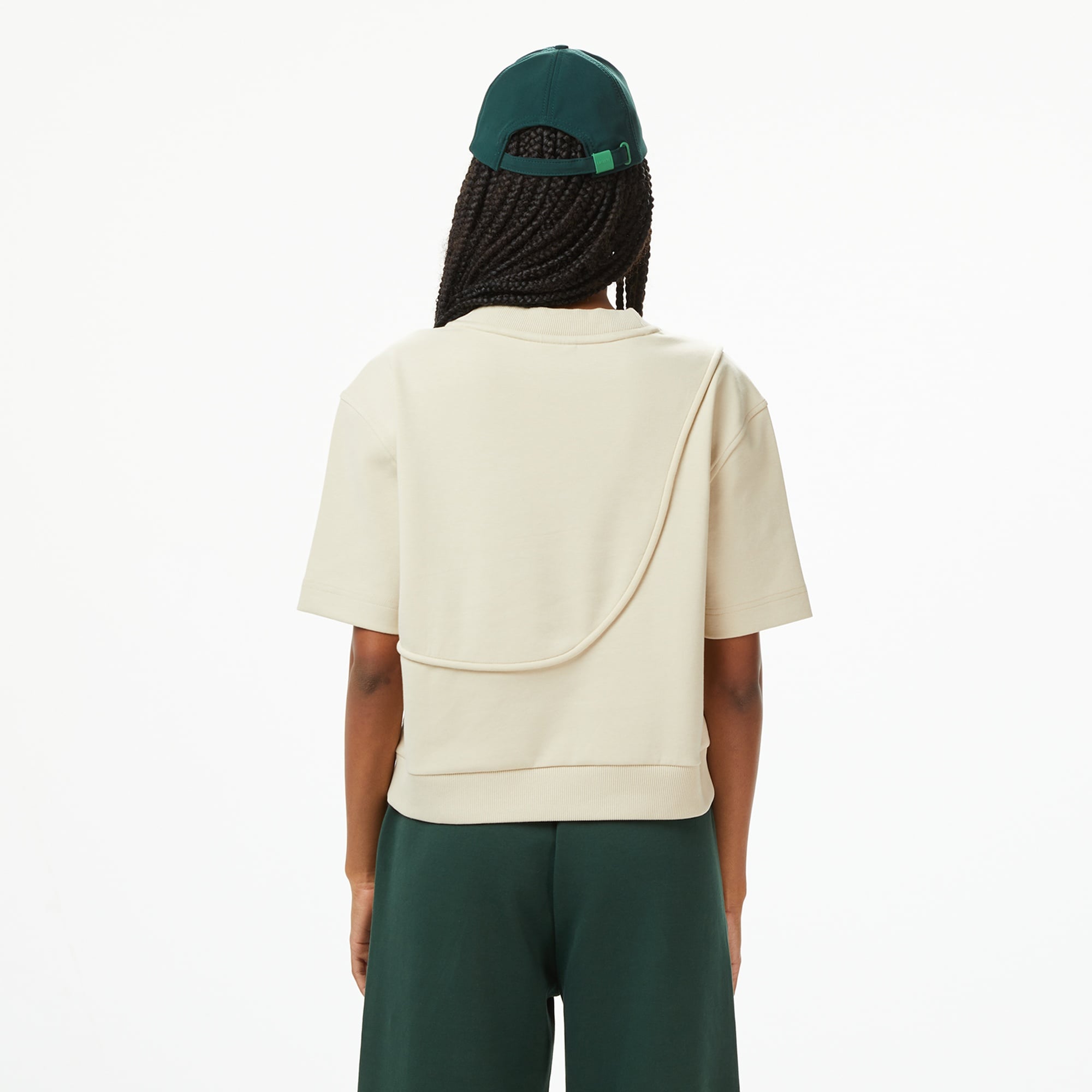 Lacoste x House of SuperStep Loose Fit Kadın Bej T-Shirt