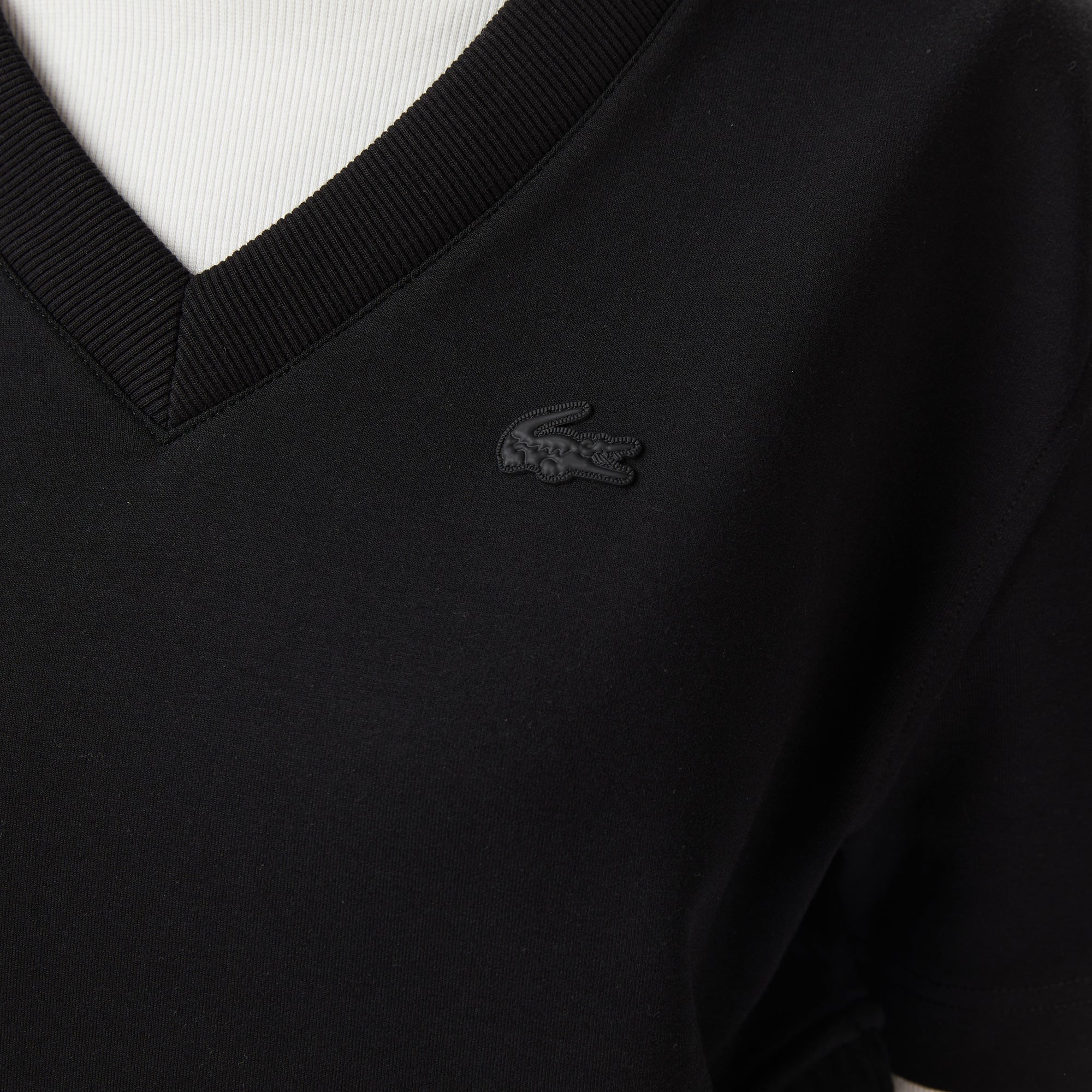 Lacoste x House of SuperStep Loose Fit Kadın Siyah T-Shirt