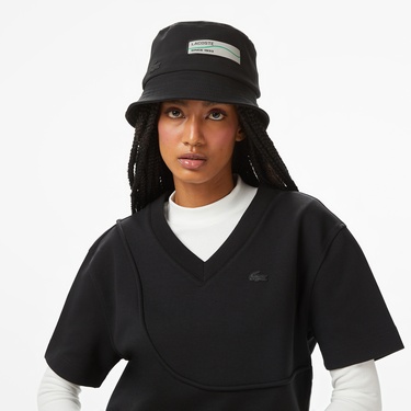  Lacoste x House of SuperStep Loose Fit Kadın Siyah T-Shirt