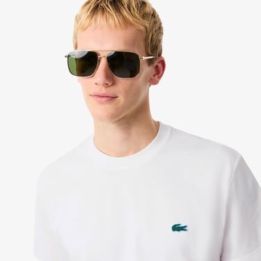 Lacoste Tennis Heritage Multi Print Erkek Beyaz T-Shirt