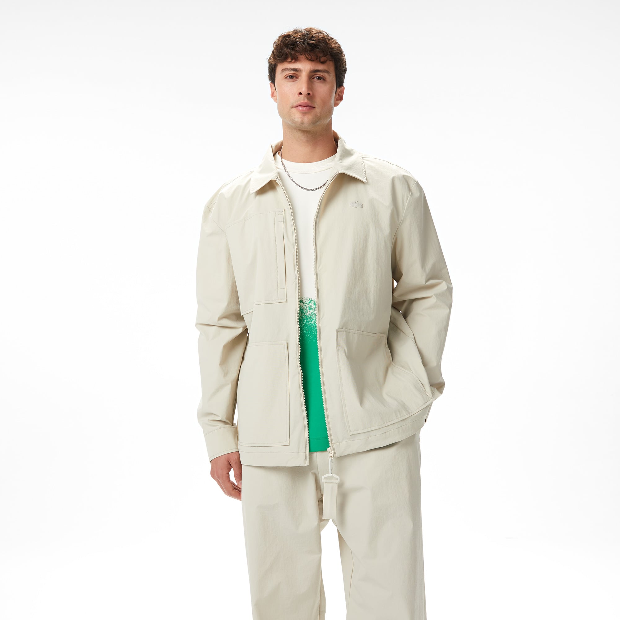  Lacoste x House of SuperStep Regular Fit Erkek Bej Ceket