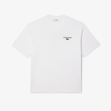  Lacoste Heavy Fit Printed Erkek Beyaz T-Shirt