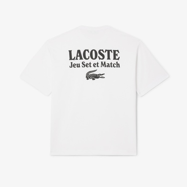  Lacoste Heavy Fit Printed Erkek Beyaz T-Shirt