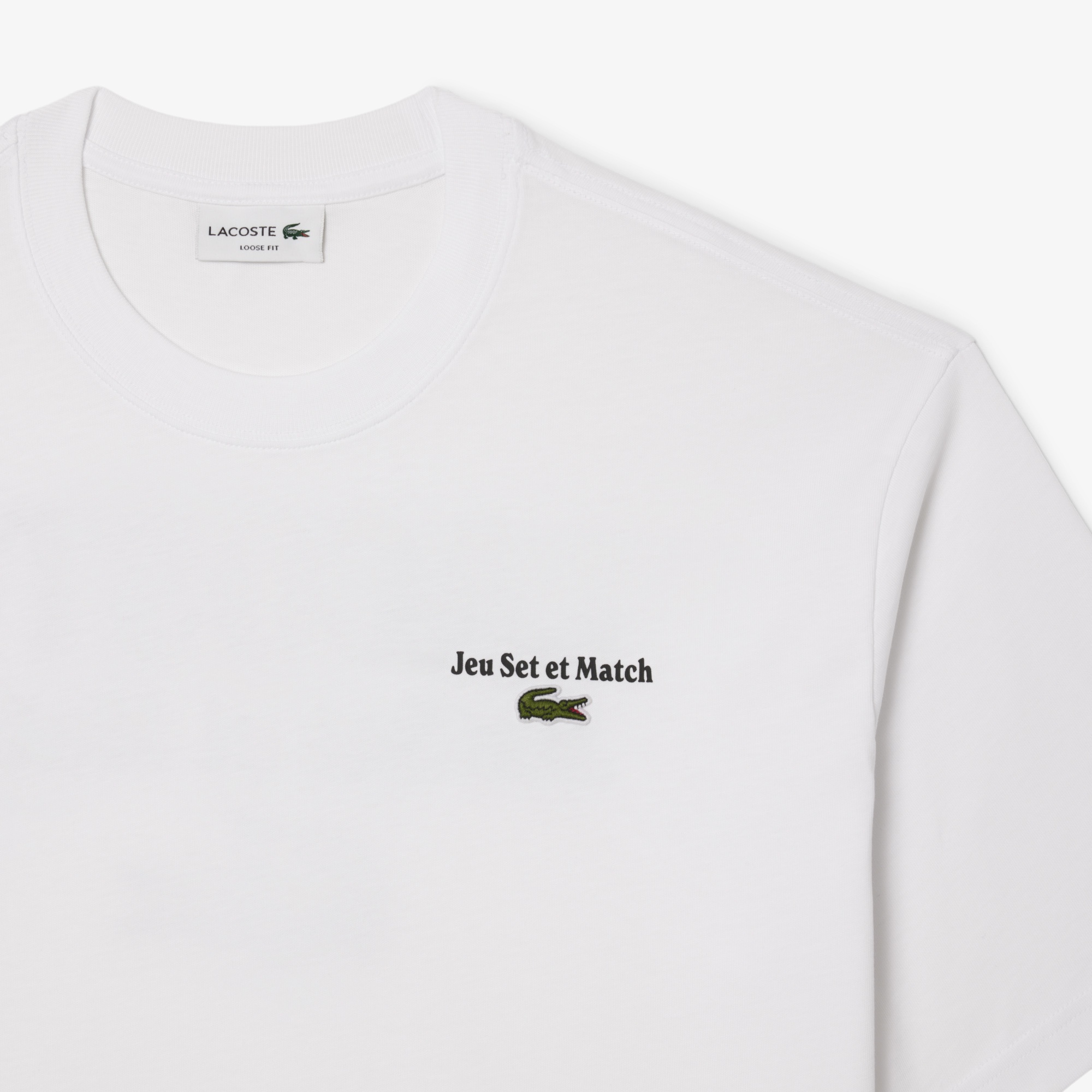 Lacoste Heavy Fit Printed Erkek Beyaz T-Shirt