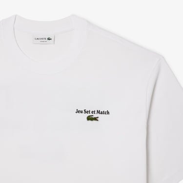  Lacoste Heavy Fit Printed Erkek Beyaz T-Shirt