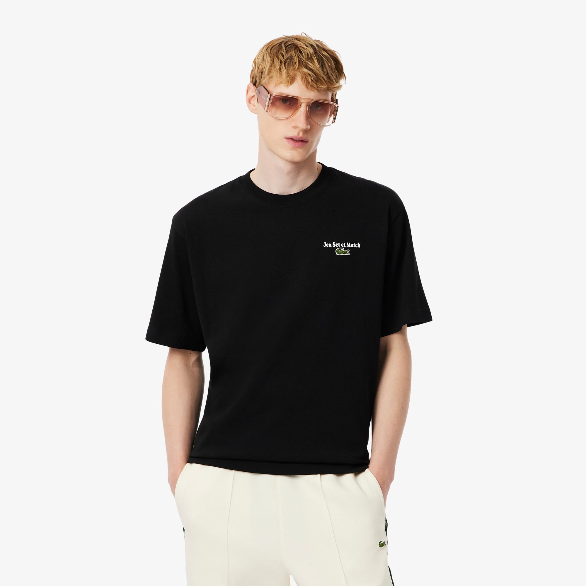  Lacoste Heavy Fit Printed Erkek Siyah T-Shirt