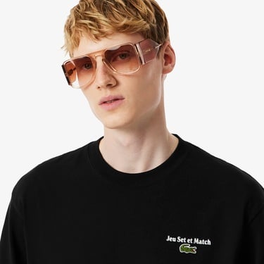  Lacoste Heavy Fit Printed Erkek Siyah T-Shirt