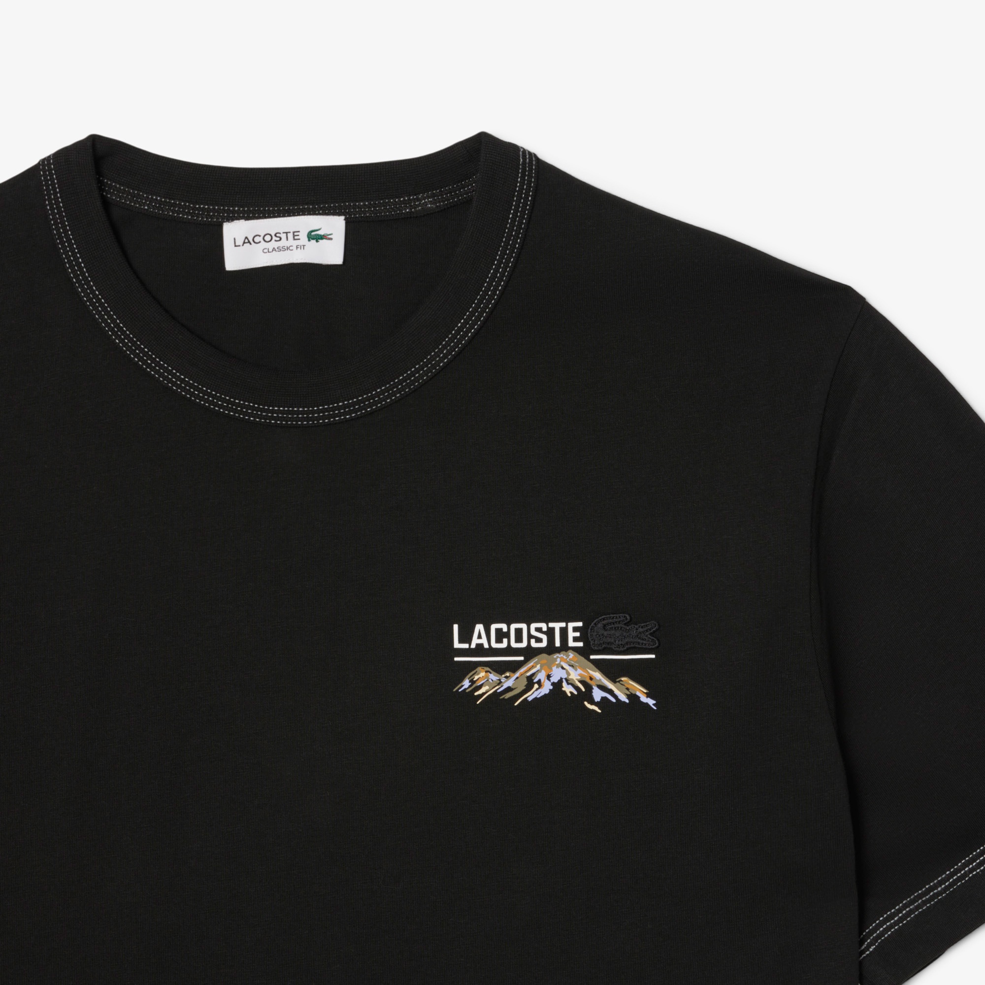 Lacoste Multi Print Erkek Siyah T-Shirt