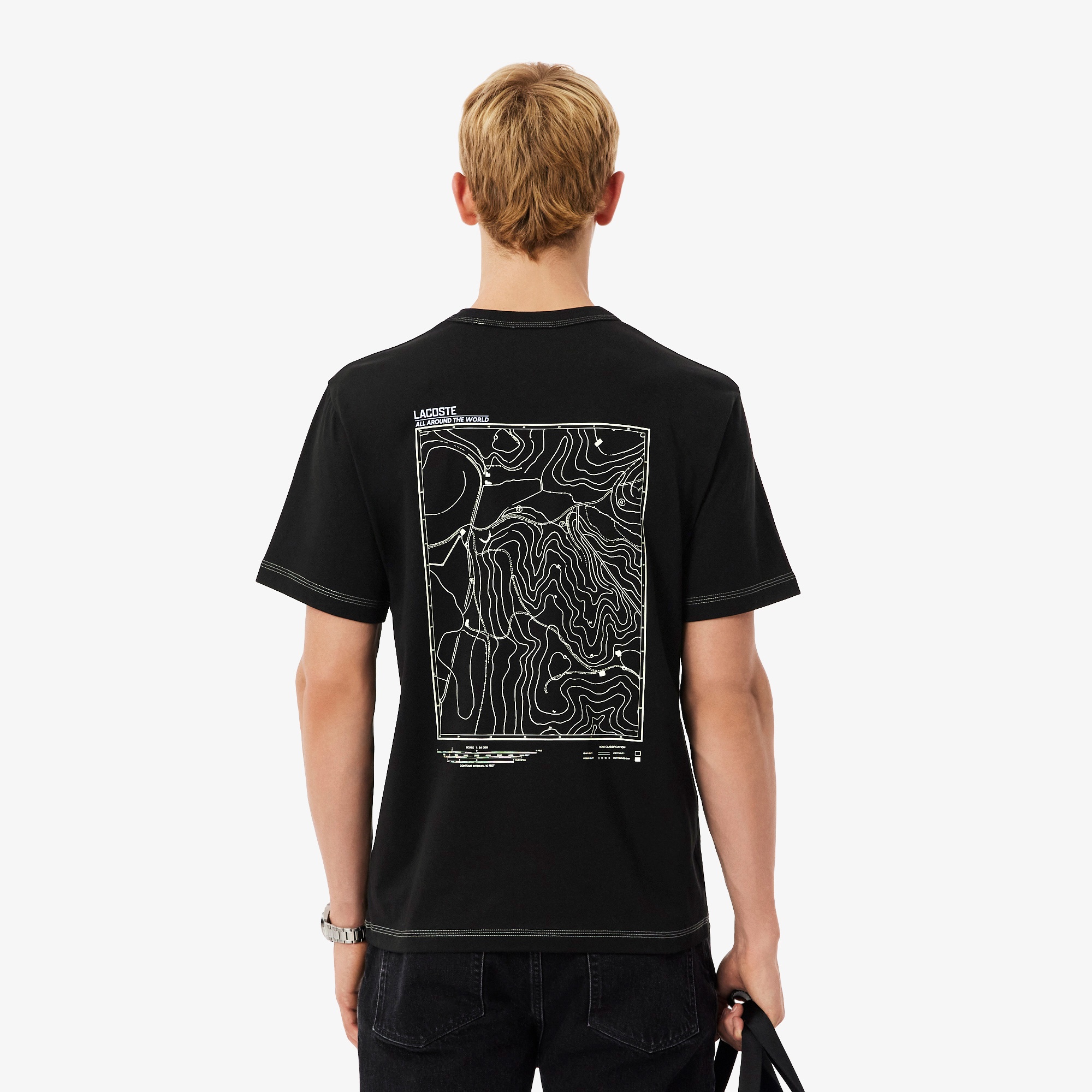 Lacoste Multi Print Erkek Siyah T-Shirt