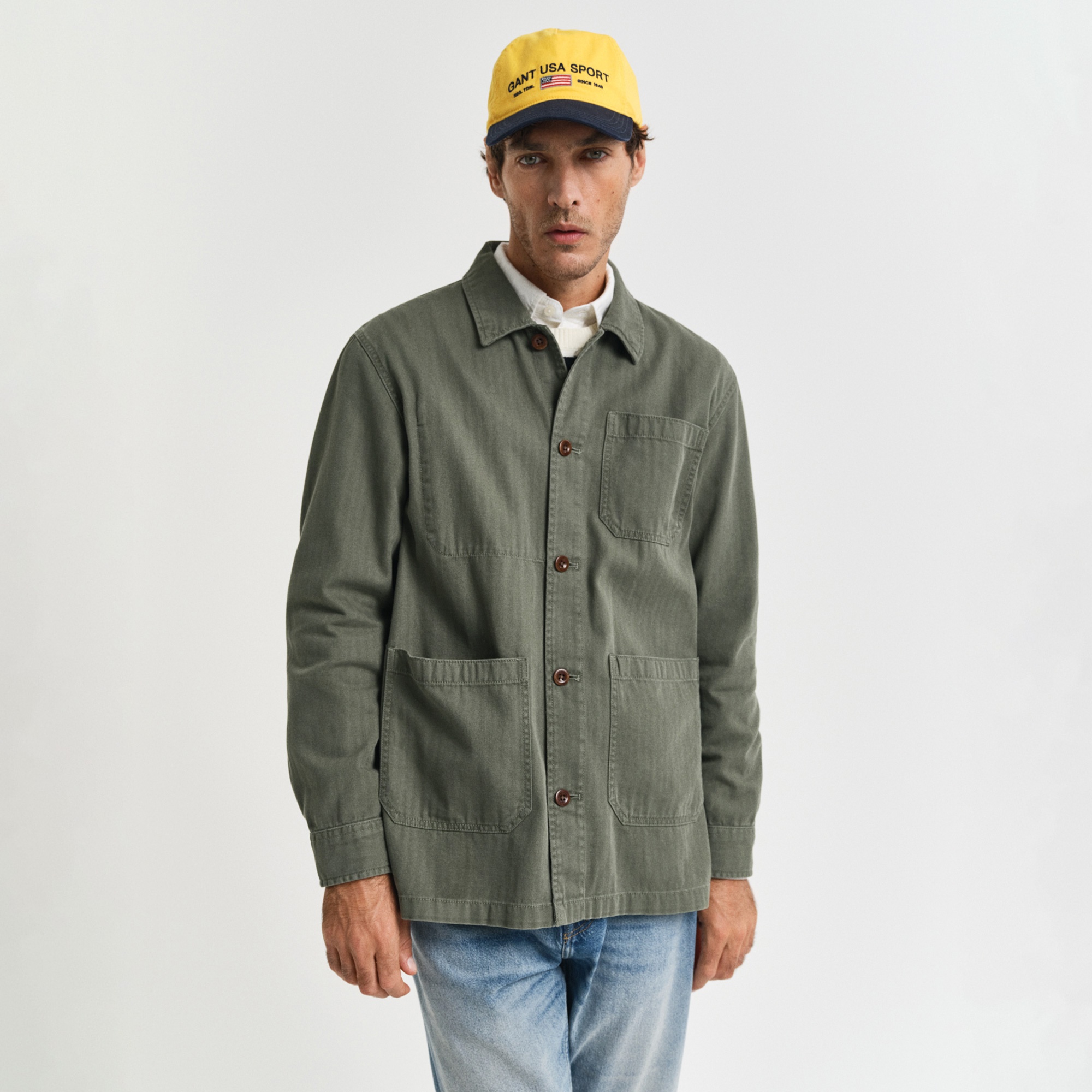 GANT Erkek Yeşil Regular Fit Klasik Yaka Gömlek