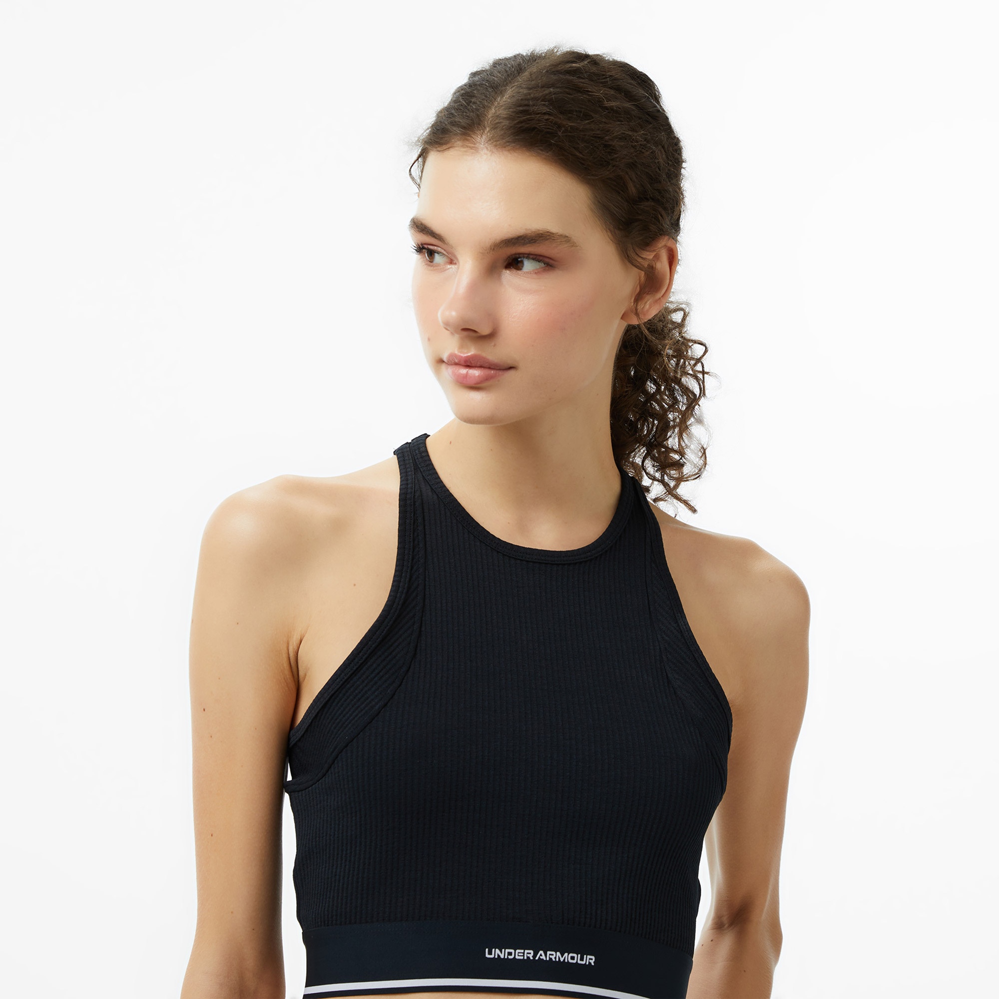 Under Armour Meridian Rib Antrenman Branded Kadın Siyah Koşu Atlet