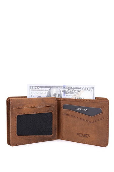  Tamer Tanca Erkek Hakiki Deri Taba Crazy Cüzdan
