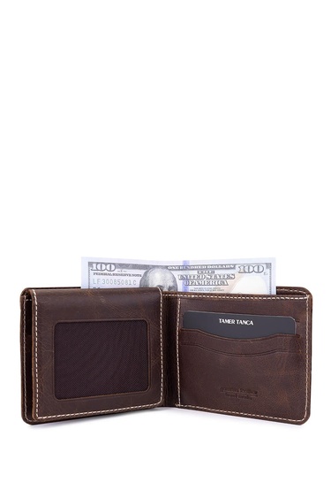  Tamer Tanca Erkek Hakiki Deri Kahverengi Cüzdan