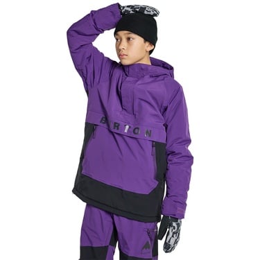  Burton Frostner 2L Anorak Jacket Unisex Çocuk Mor Snowboard Ceketi