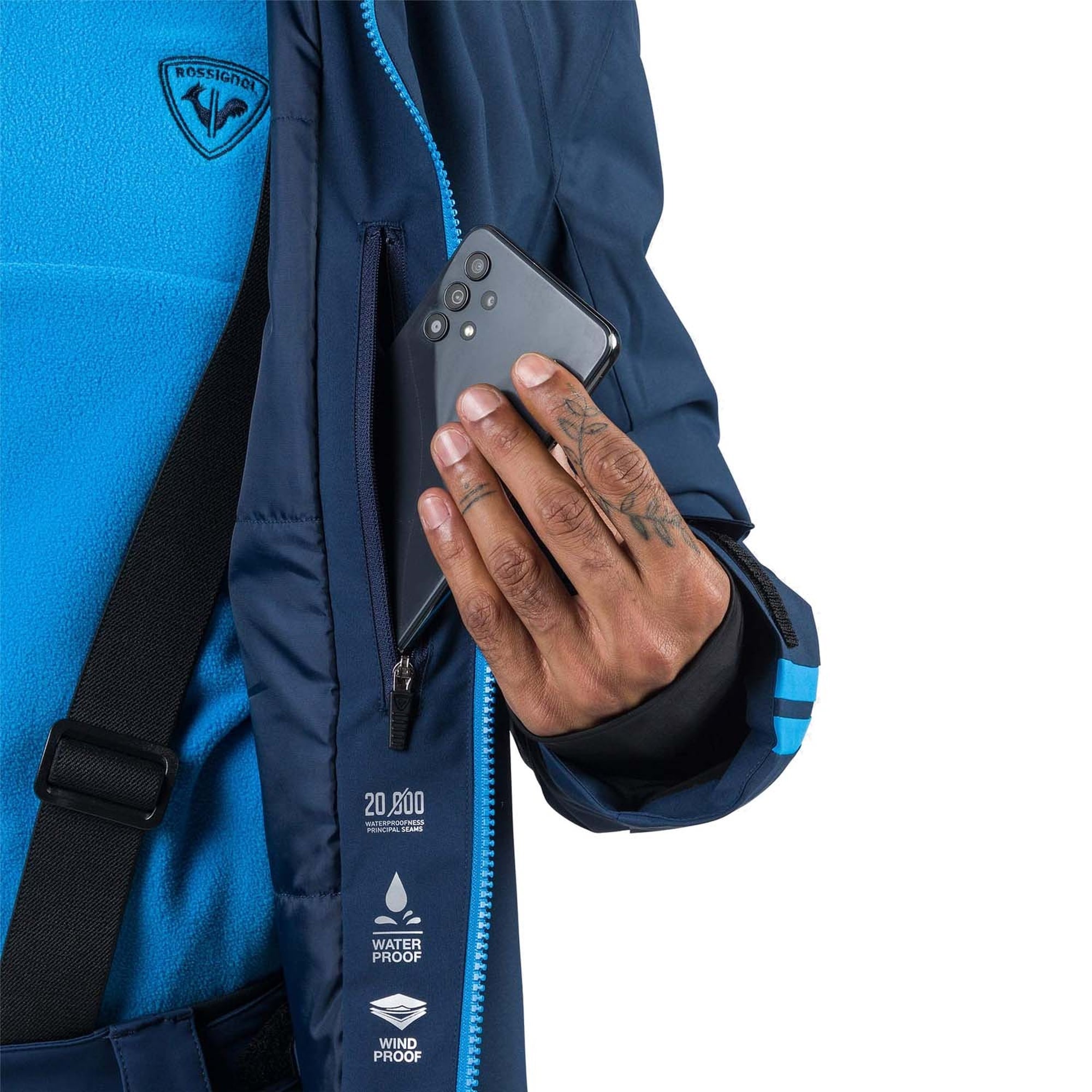 Rossignol Strawpile Erkek Mavi Kayak Ceketi