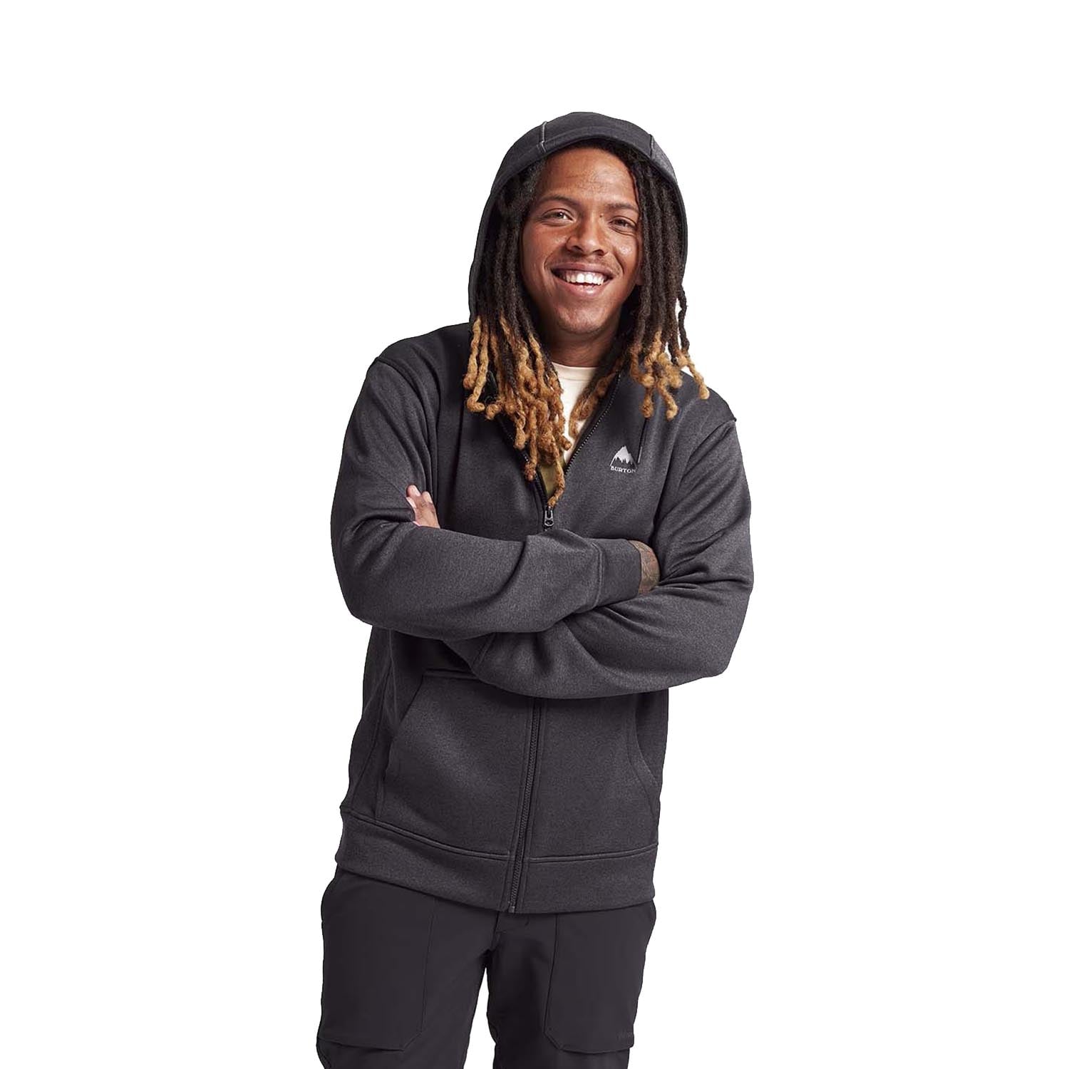  Burton Oak Full-zip Hoodie Erkek Siyah Sweatshirt