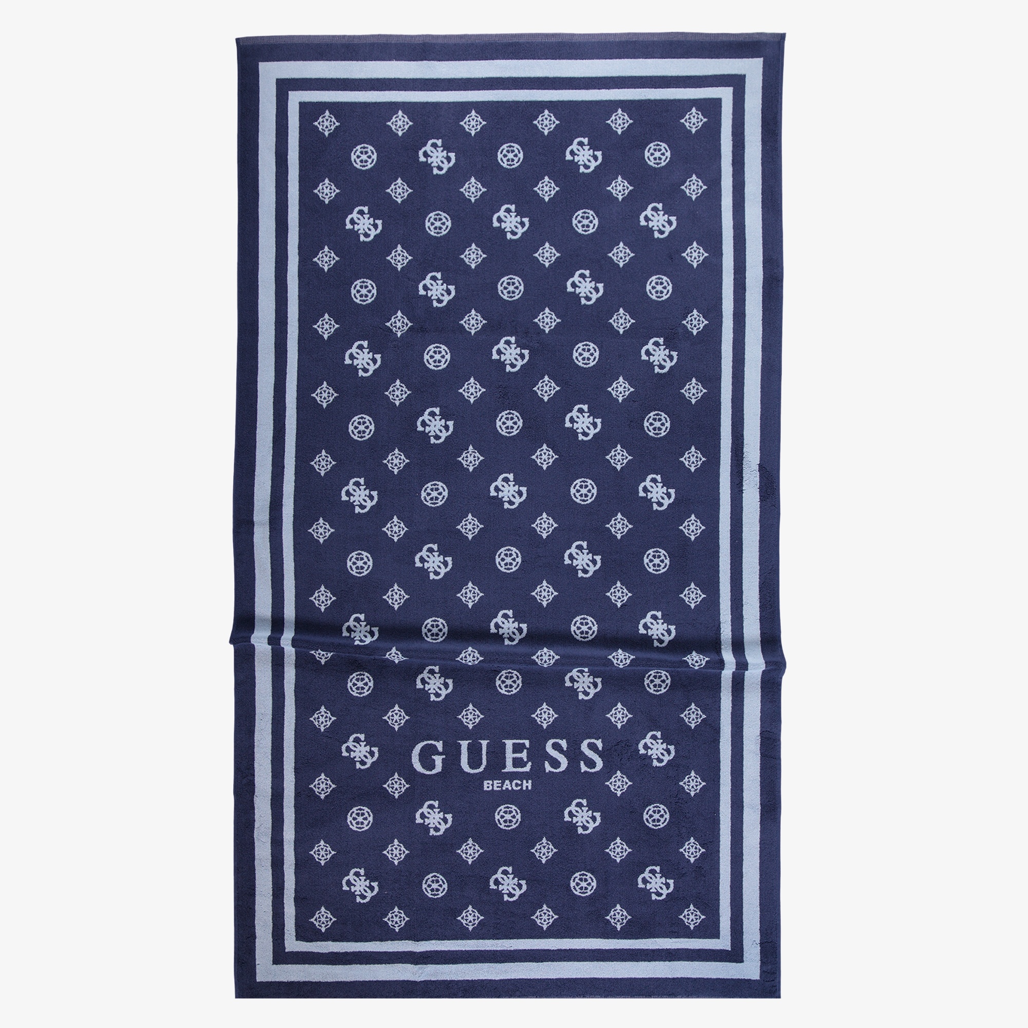 Guess Jacquard Lux Sponge Unisex Mavi Plaj Havlusu