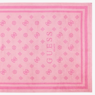  Guess Towel Jacquard Lux Sponge Unisex Pembe Plaj Havlusu