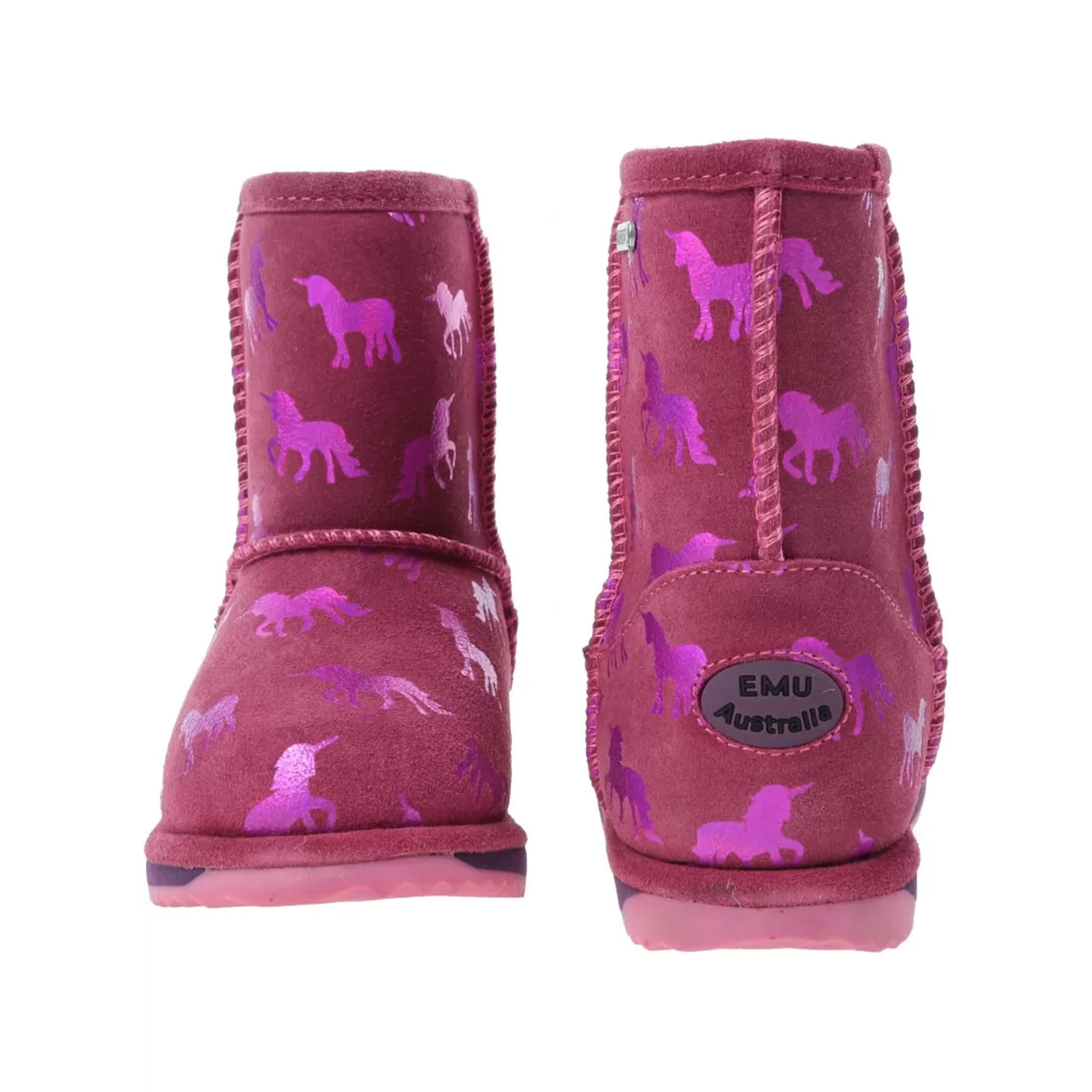 Emu Australia Rainbow Unicorn Brumby Unisex Çocuk Pembe Bot
