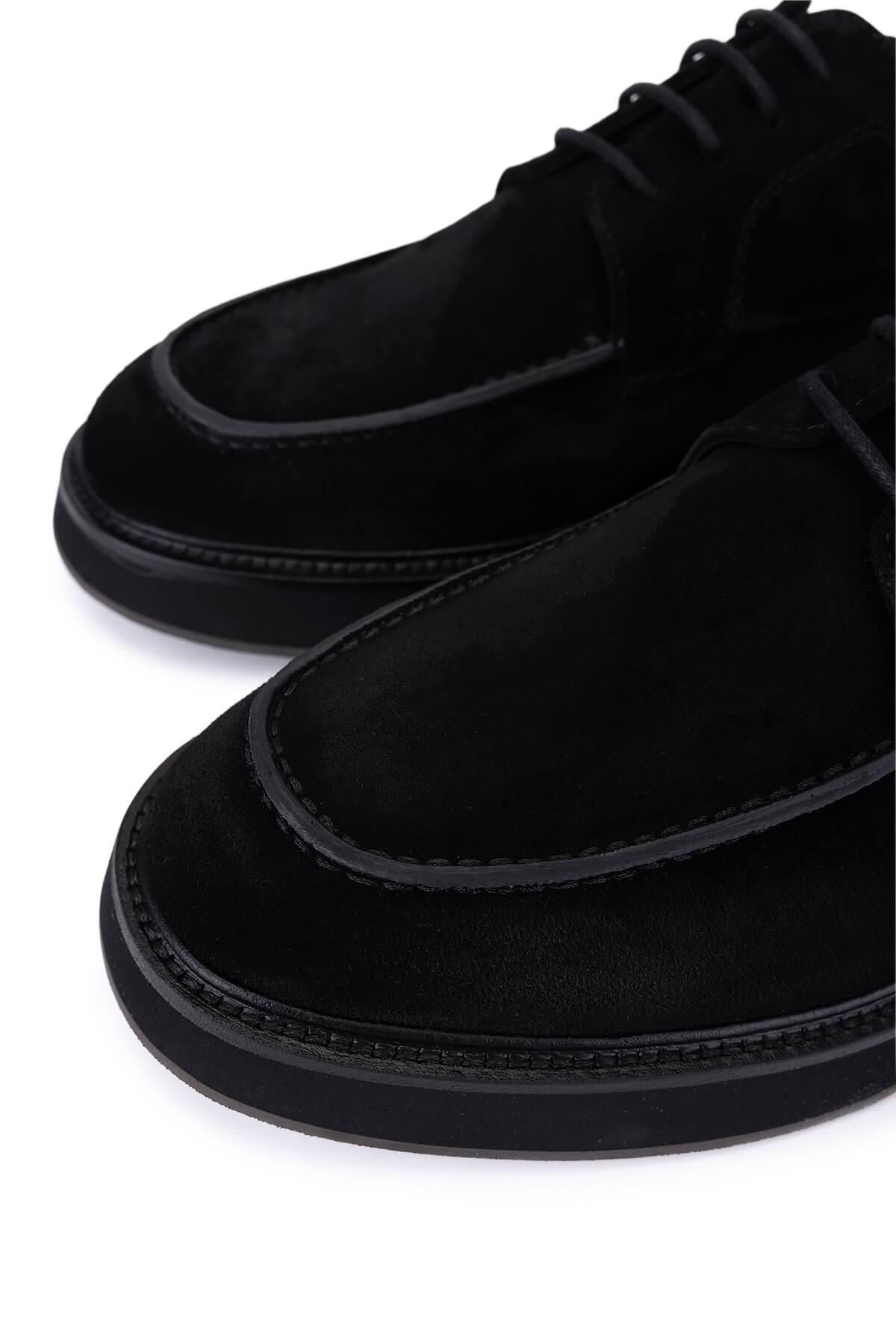 Tamer Tanca Tamer Tanca Erkek Hakiki Deri Siyah Süet Casual Ayakkabı | FashFed Siyah - 3. görsel