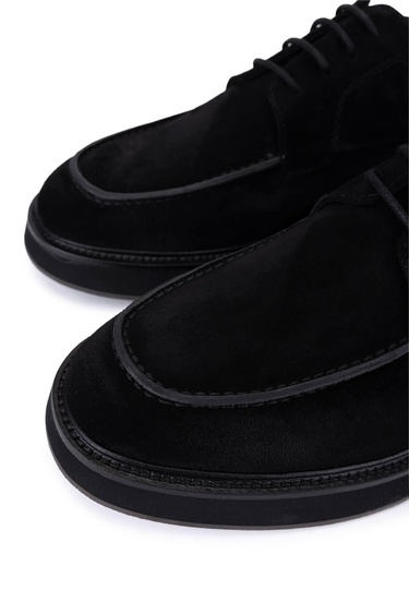  Tamer Tanca Erkek Hakiki Deri Siyah Süet Casual Ayakkabı