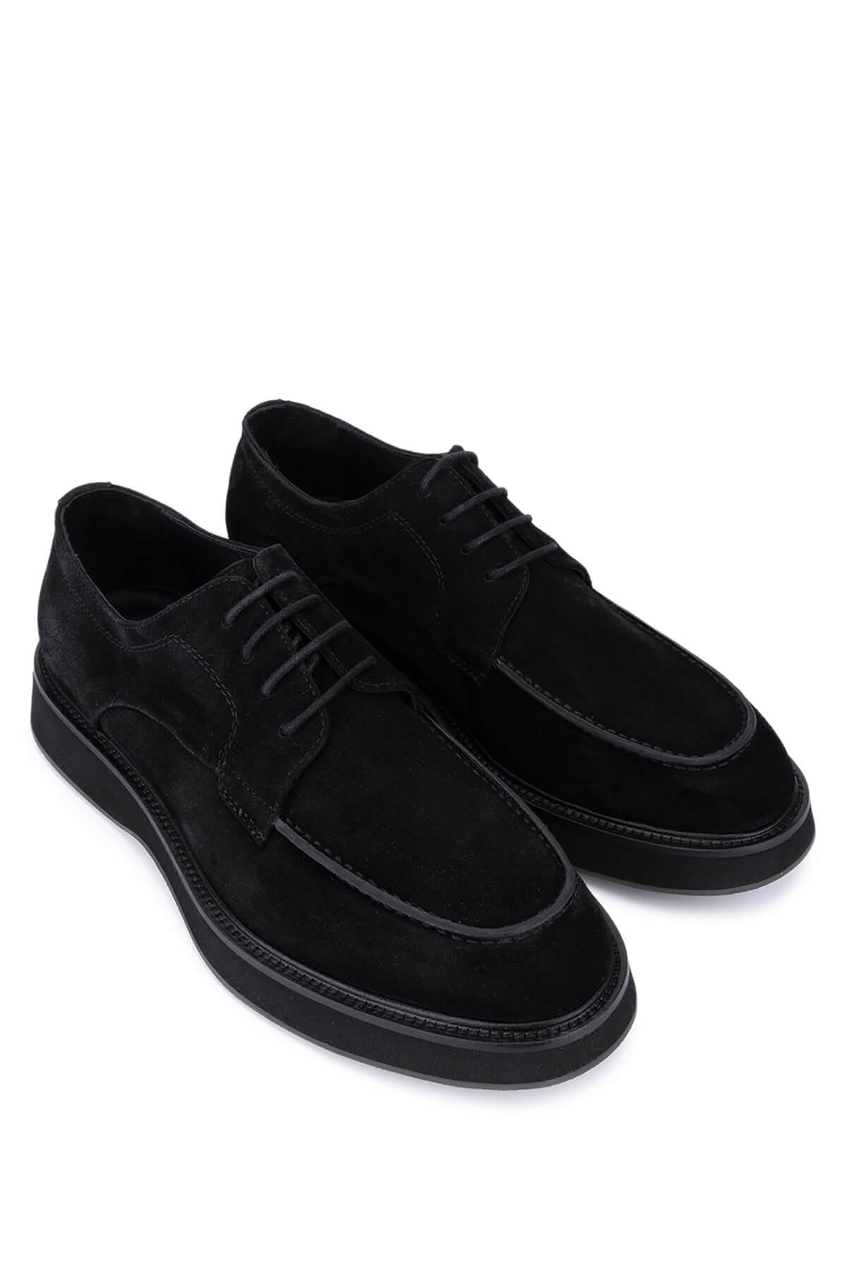 Tamer Tanca Tamer Tanca Erkek Hakiki Deri Siyah Süet Casual Ayakkabı | FashFed Siyah - 4. görsel