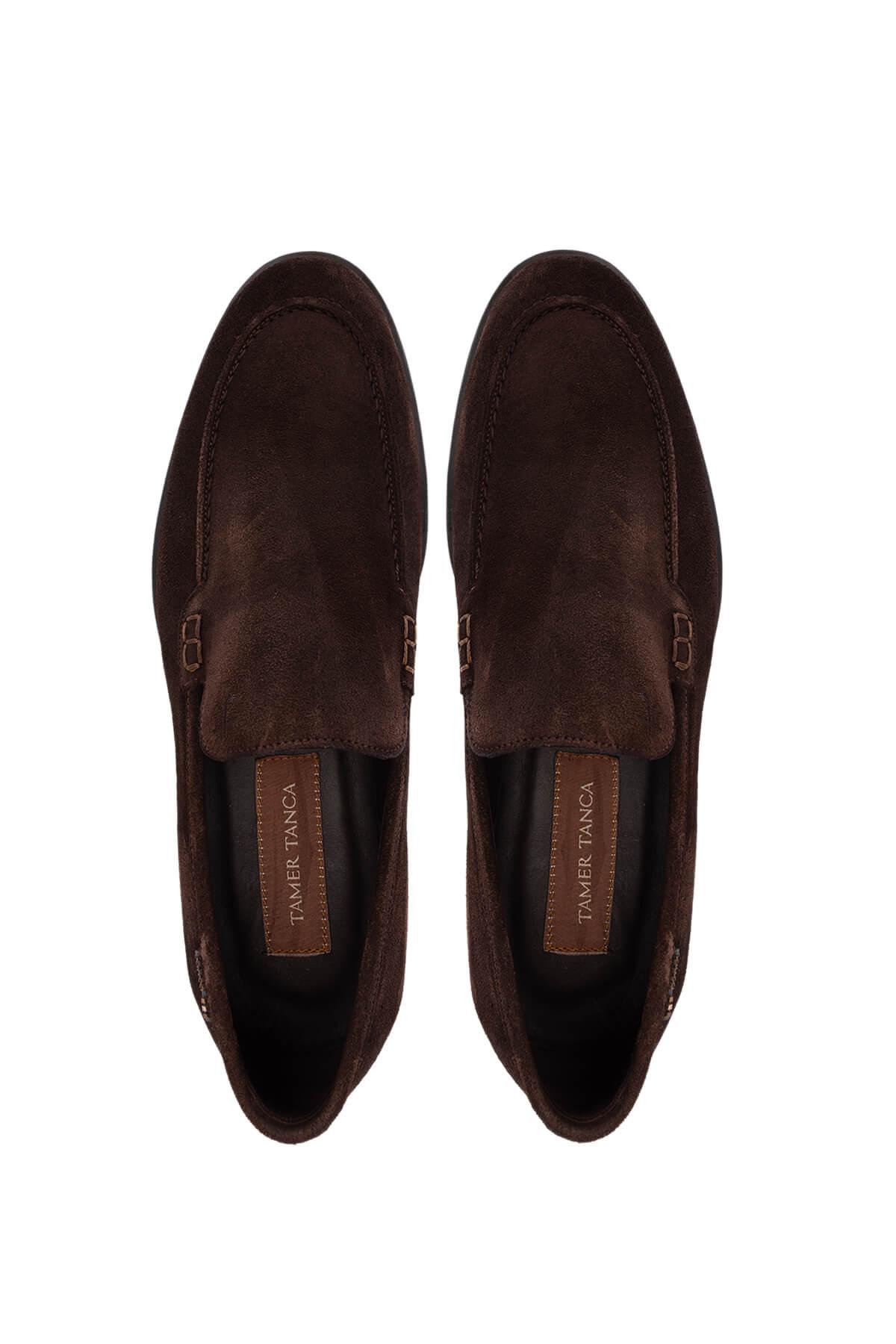 Tamer Tanca Tamer Tanca Erkek Hakiki Deri Kahverengi Süet Loafer Ayakkabı Casual Ayakkabı | FashFed Kahverengi - 6. görsel