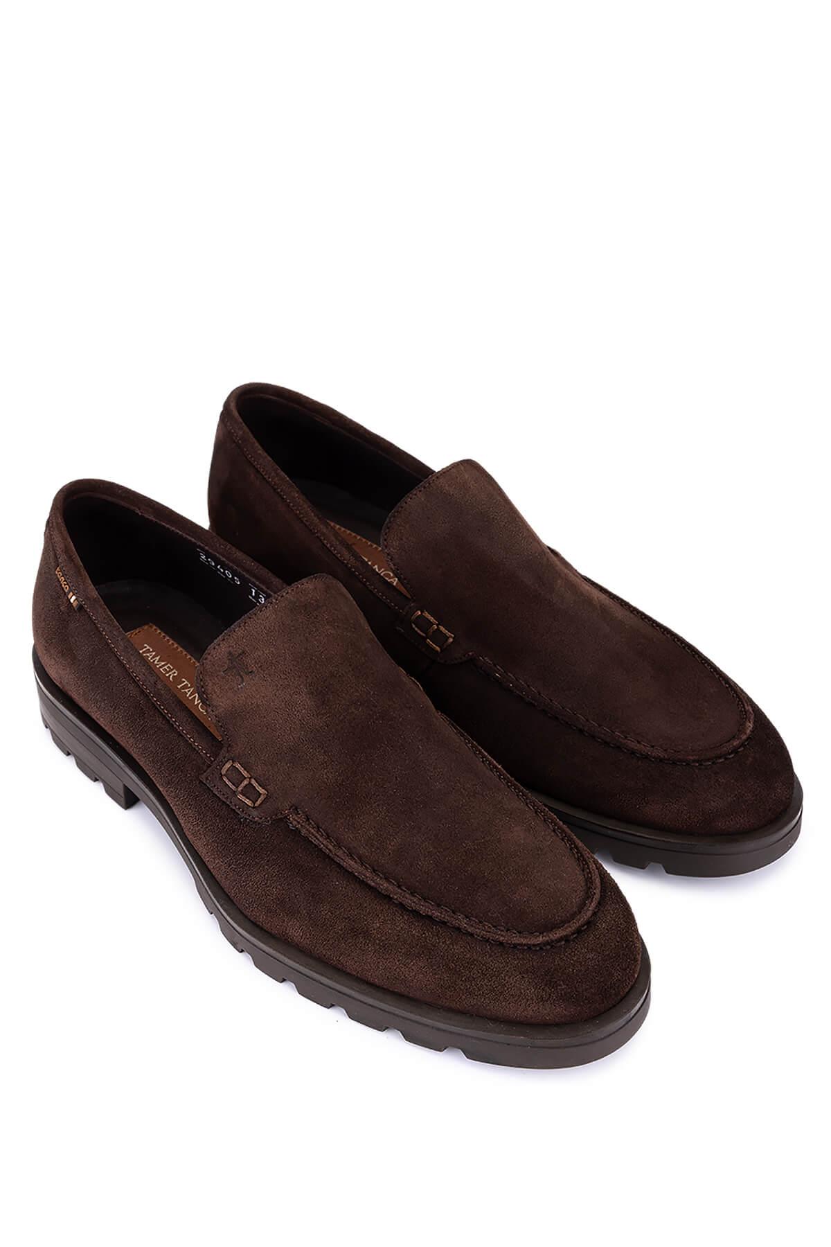 Tamer Tanca Tamer Tanca Erkek Hakiki Deri Kahverengi Süet Loafer Ayakkabı Casual Ayakkabı | FashFed Kahverengi - 4. görsel
