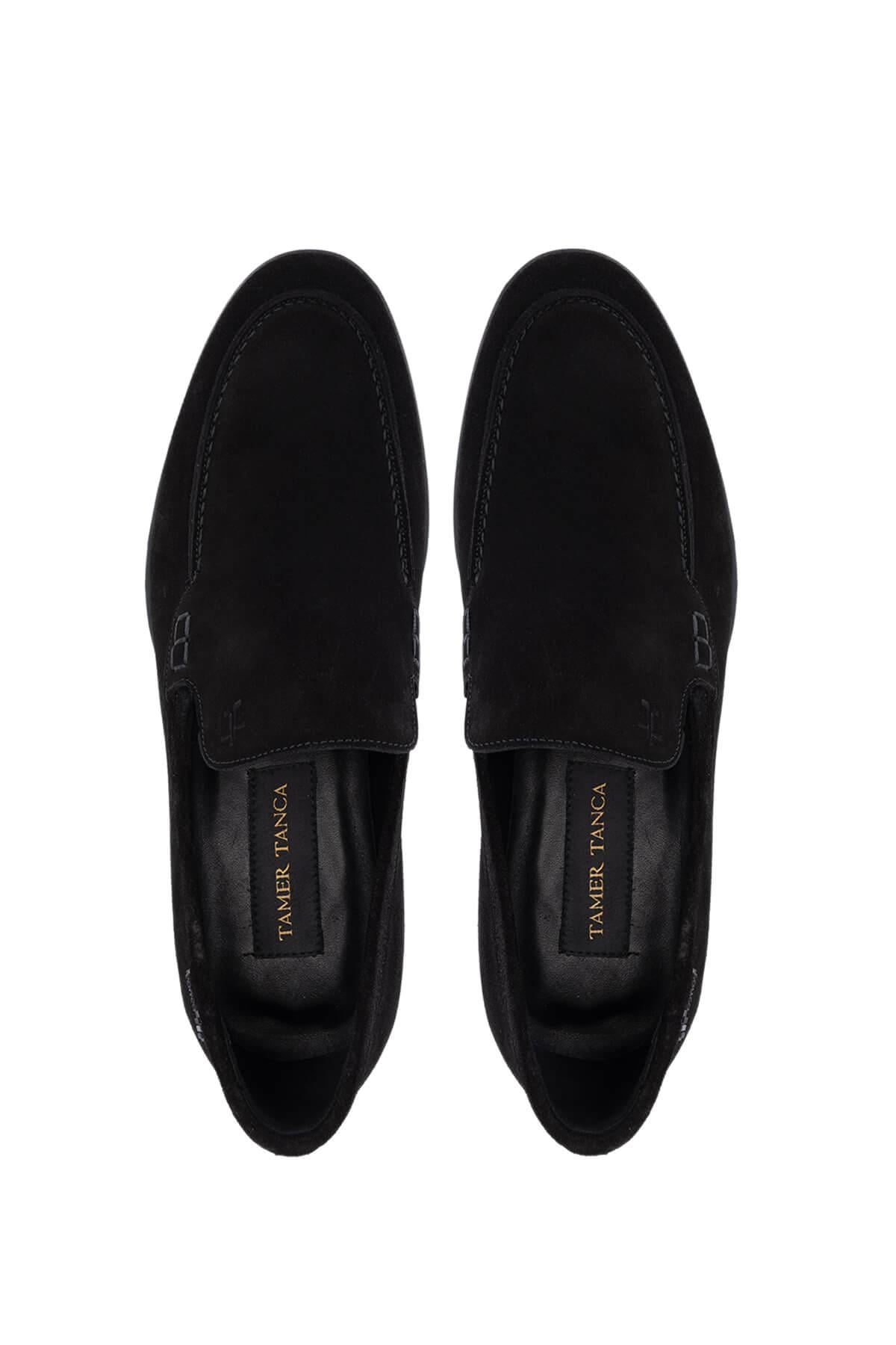 Tamer Tanca Tamer Tanca Erkek Hakiki Deri Siyah Süet Loafer Ayakkabı Casual Ayakkabı | FashFed Siyah - 6. görsel