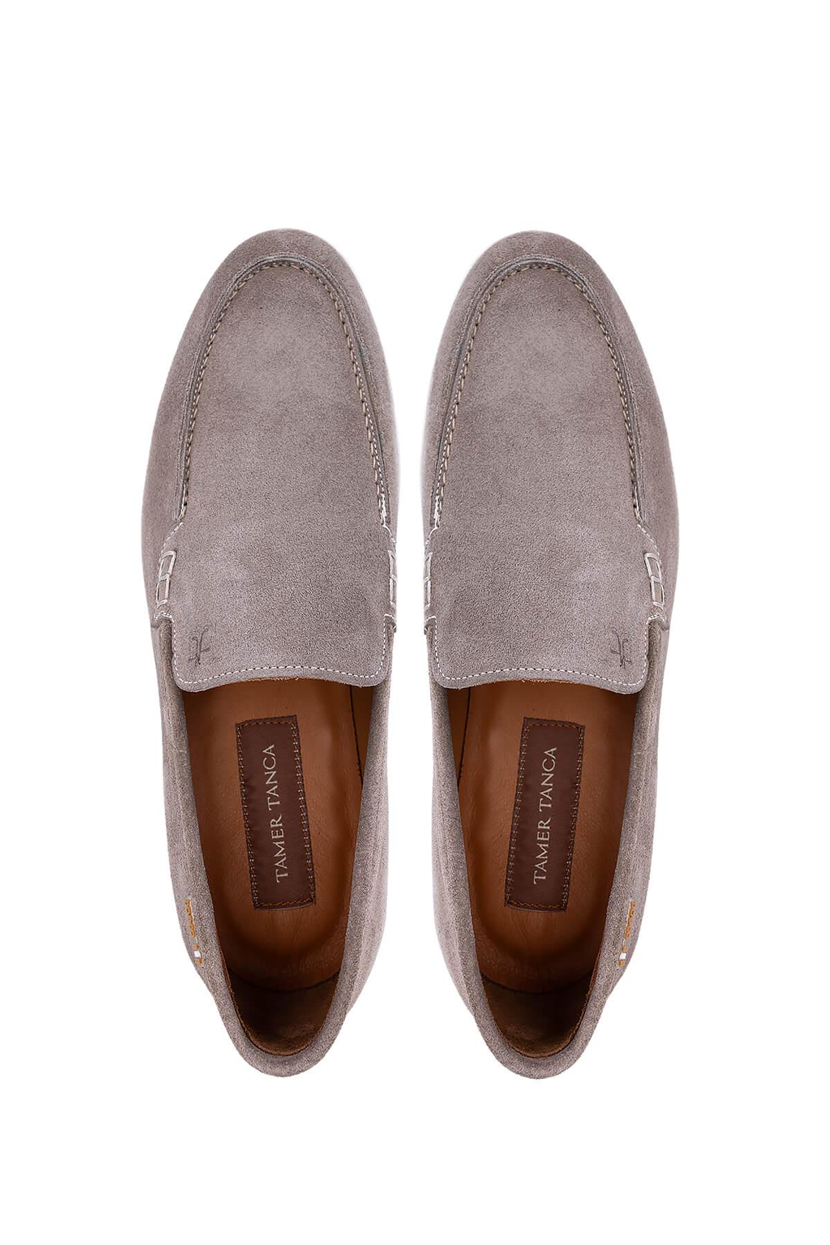 Tamer Tanca Tamer Tanca Erkek Hakiki Deri Bej Süet Loafer Ayakkabı Casual Ayakkabı | FashFed Bej - 6. görsel