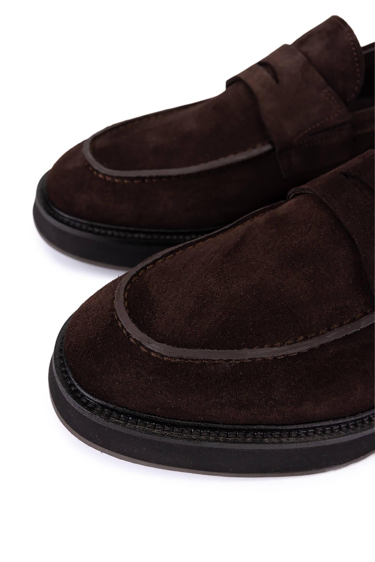 Tamer Tanca Tamer Tanca Erkek Hakiki Deri Kahverengi Süet Loafer Ayakkabı Casual Ayakkabı | FashFed Kahverengi - 3. görsel