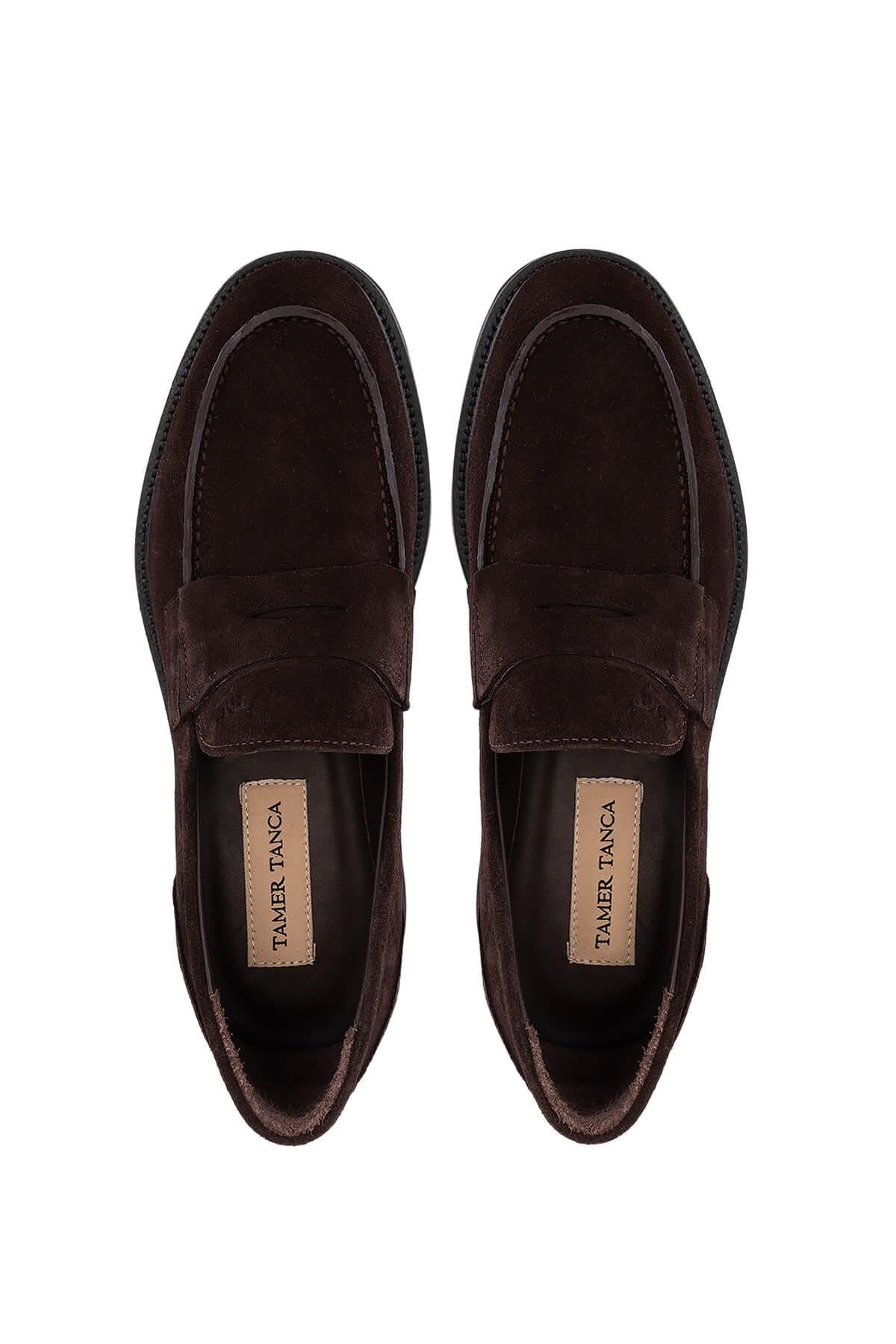Tamer Tanca Tamer Tanca Erkek Hakiki Deri Kahverengi Süet Loafer Ayakkabı Casual Ayakkabı | FashFed Kahverengi - 6. görsel