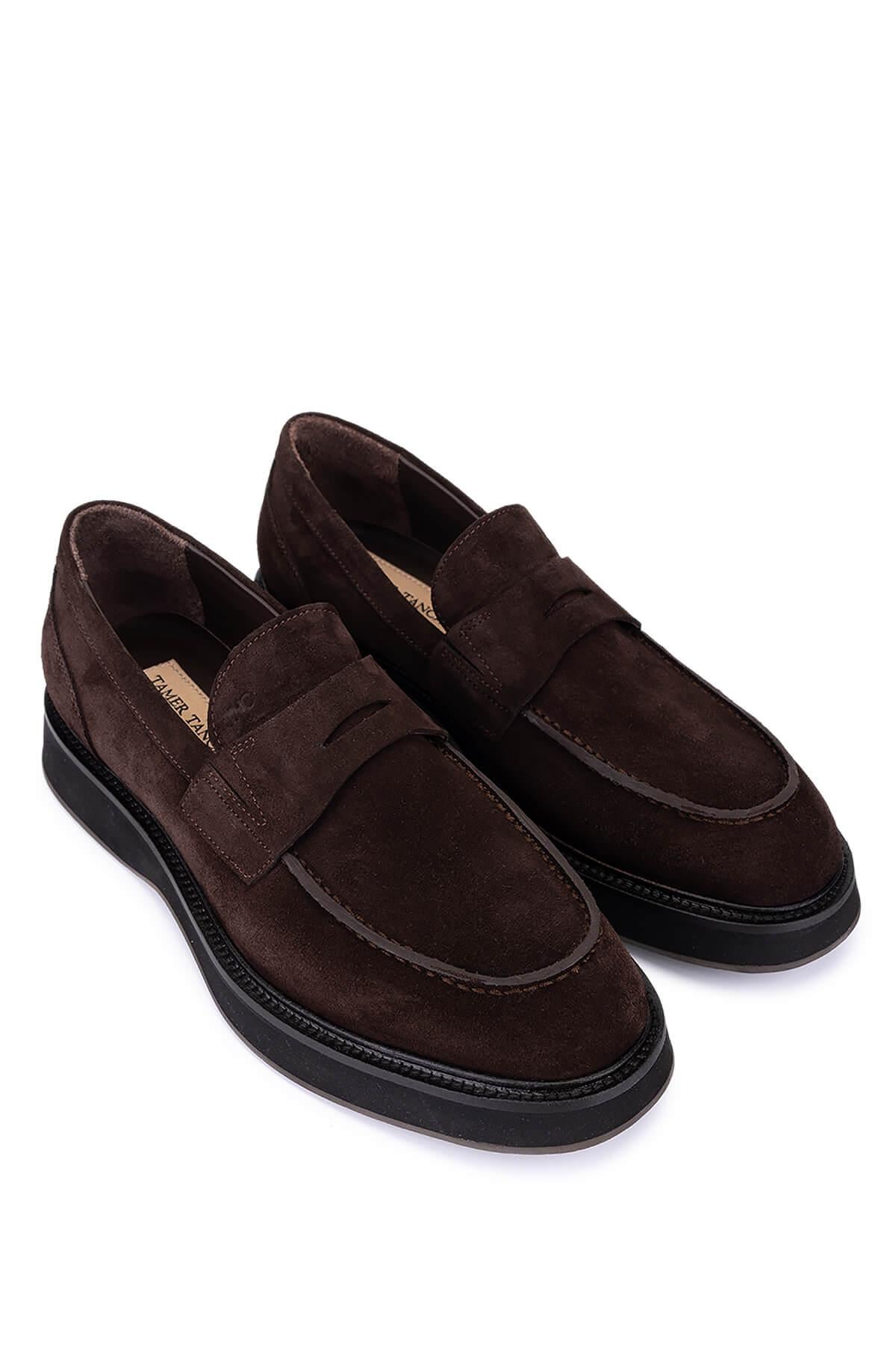 Tamer Tanca Tamer Tanca Erkek Hakiki Deri Kahverengi Süet Loafer Ayakkabı Casual Ayakkabı | FashFed Kahverengi - 4. görsel
