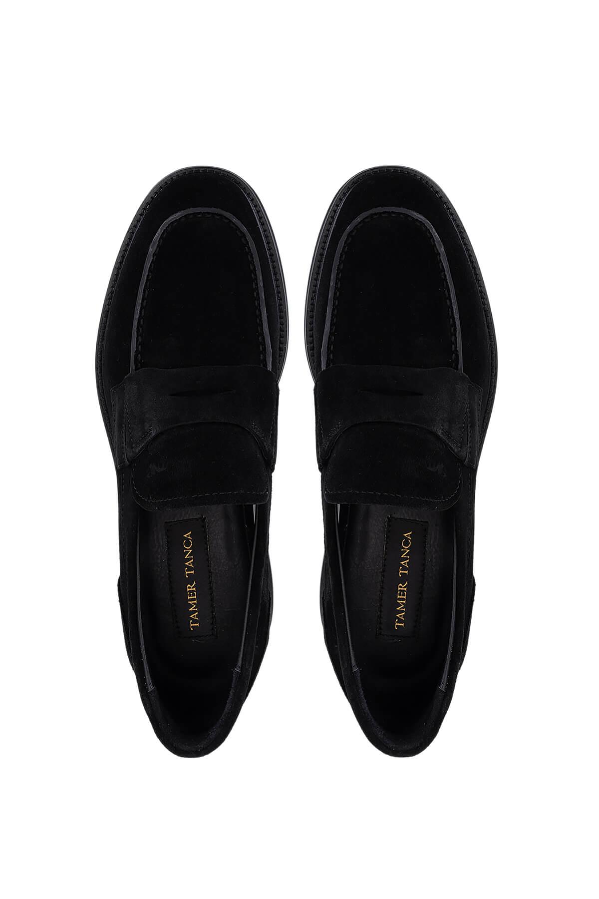 Tamer Tanca Tamer Tanca Erkek Hakiki Deri Siyah Süet Loafer Ayakkabı Casual Ayakkabı | FashFed Siyah - 6. görsel