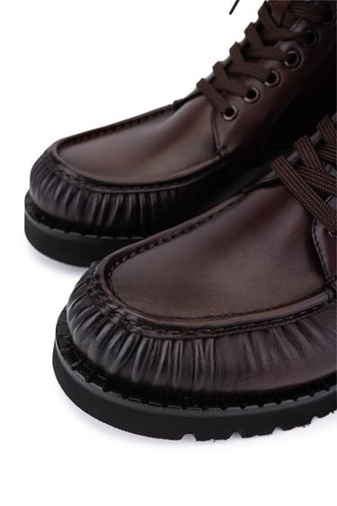  Tamer Tanca Erkek Hakiki Deri Kahverengi Casual Bot