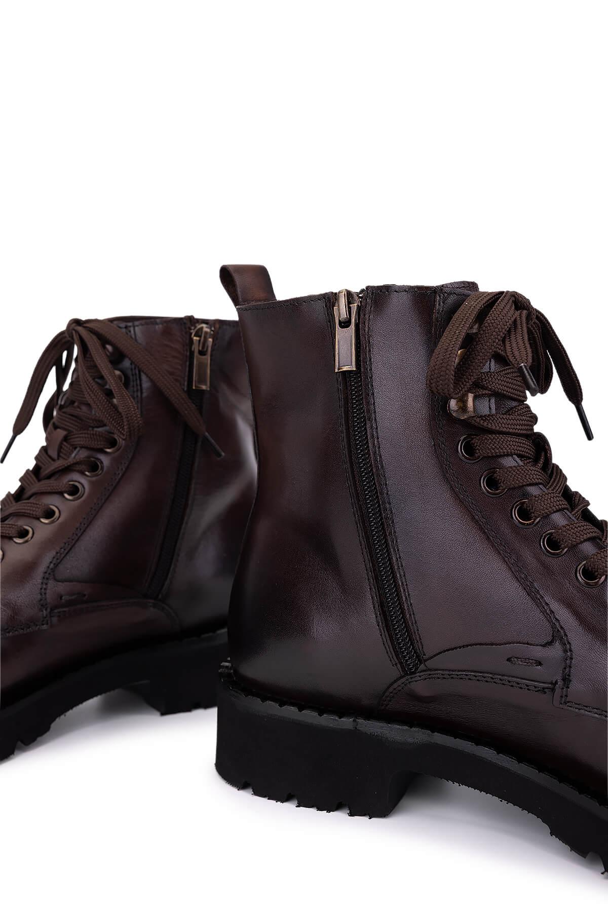 Tamer Tanca Tamer Tanca Erkek Hakiki Deri Kahverengi Casual Bot | FashFed Kahverengi - 6. görsel