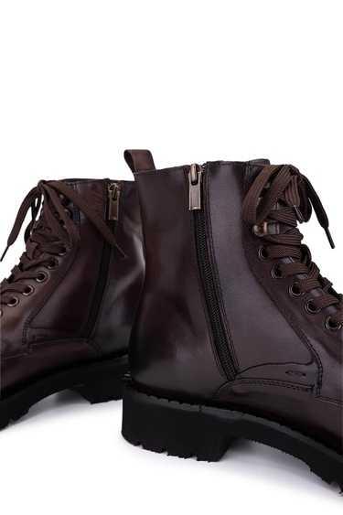  Tamer Tanca Erkek Hakiki Deri Kahverengi Casual Bot