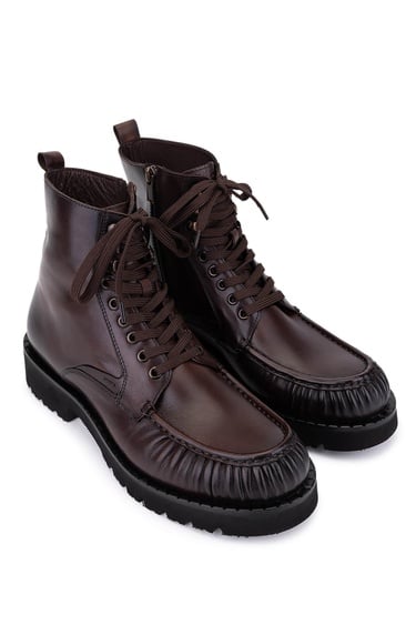  Tamer Tanca Erkek Hakiki Deri Kahverengi Casual Bot