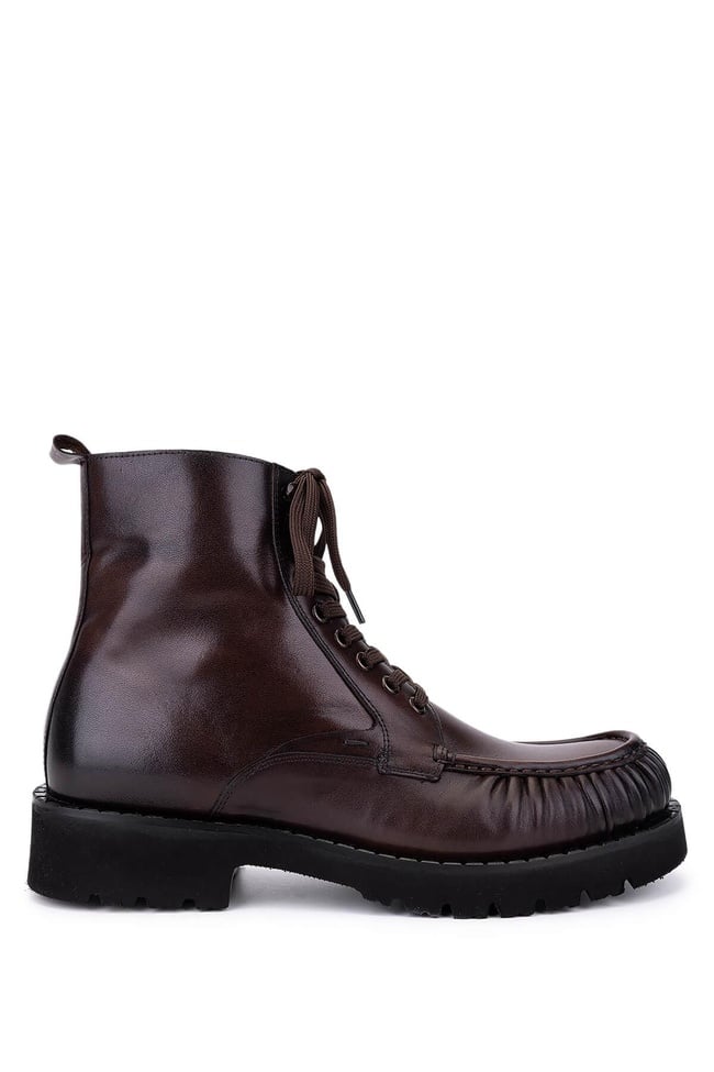  Tamer Tanca Erkek Hakiki Deri Kahverengi Casual Bot