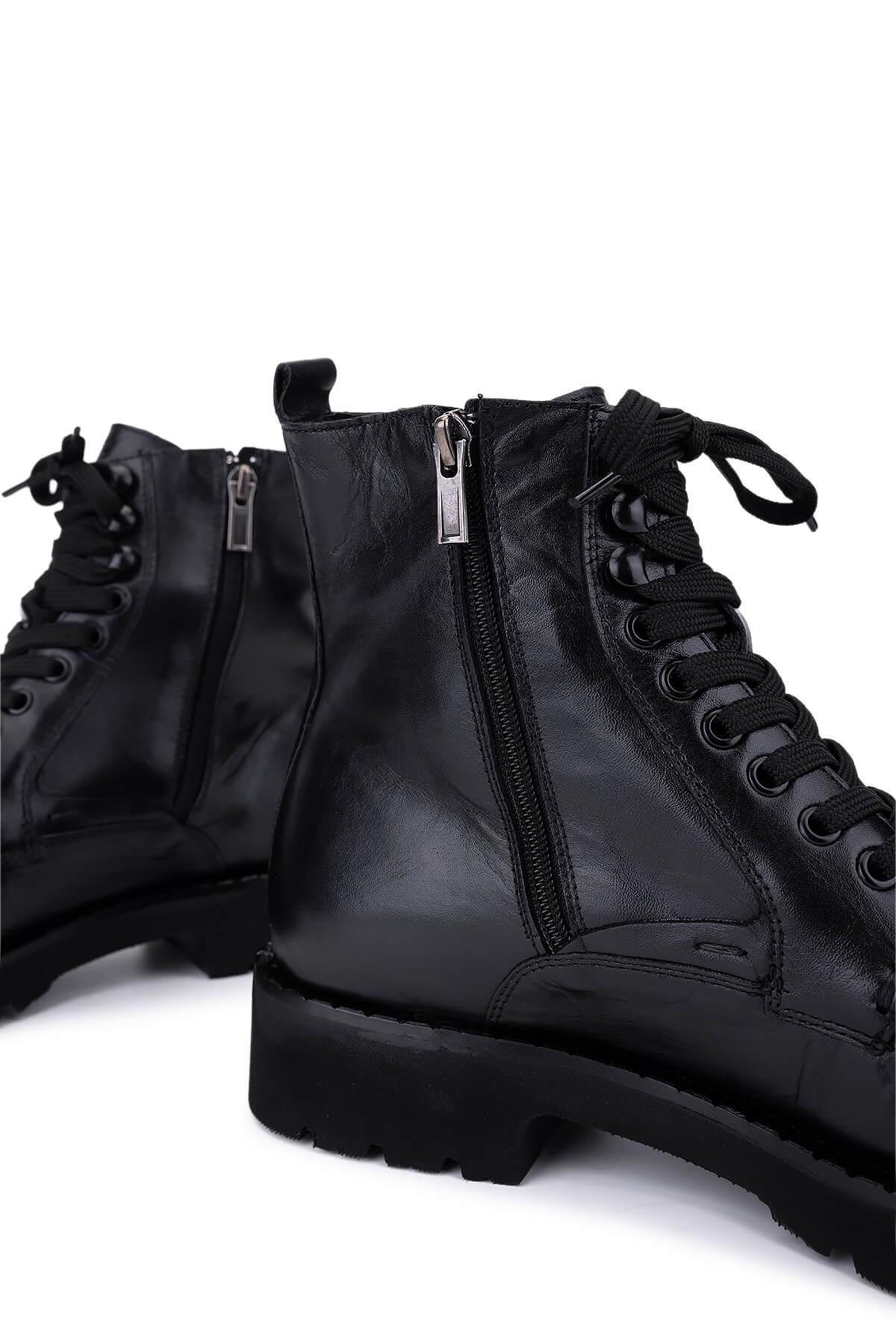 Tamer Tanca Tamer Tanca Erkek Hakiki Deri Siyah Casual Bot | FashFed Siyah - 6. görsel
