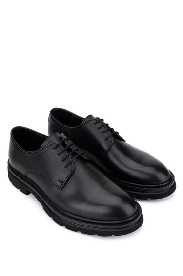  Tamer Tanca Erkek Hakiki Deri Siyah Antik Klasik Ayakkabı