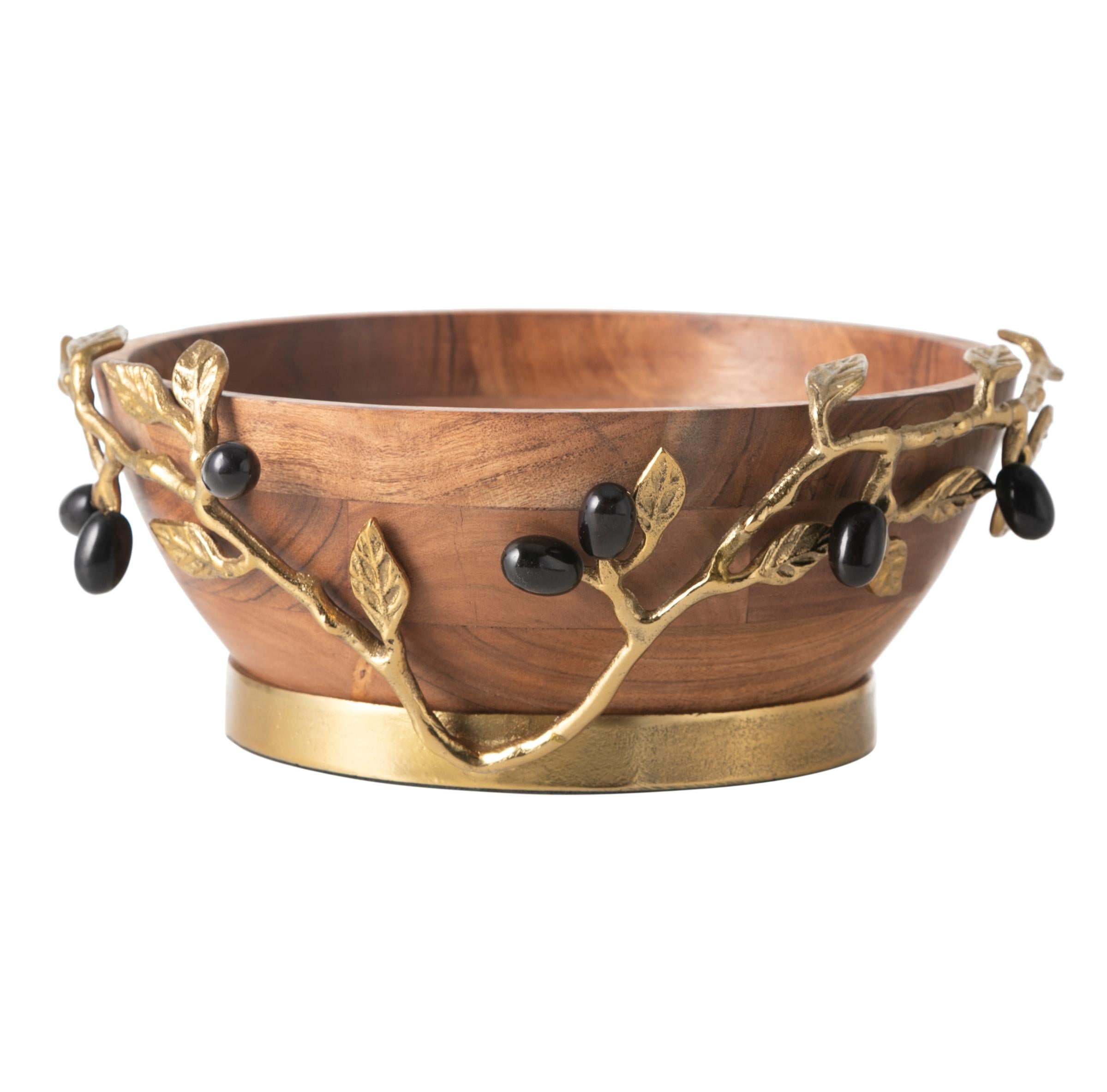  OLIVE AHŞAP DEKORATİF KASE 32X13CM