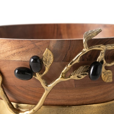  OLIVE AHŞAP DEKORATİF KASE 32X13CM