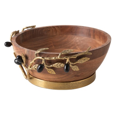  OLIVE AHŞAP DEKORATİF KASE 32X13CM