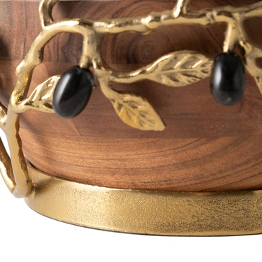  OLIVE AHŞAP DEKORATİF KASE 32X13CM