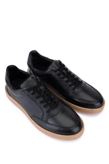  Tamer Tanca Erkek Hakiki Deri Siyah Casual Ayakkabı