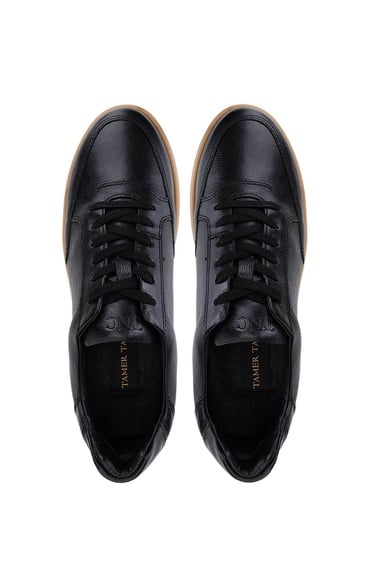  Tamer Tanca Erkek Hakiki Deri Siyah Casual Ayakkabı