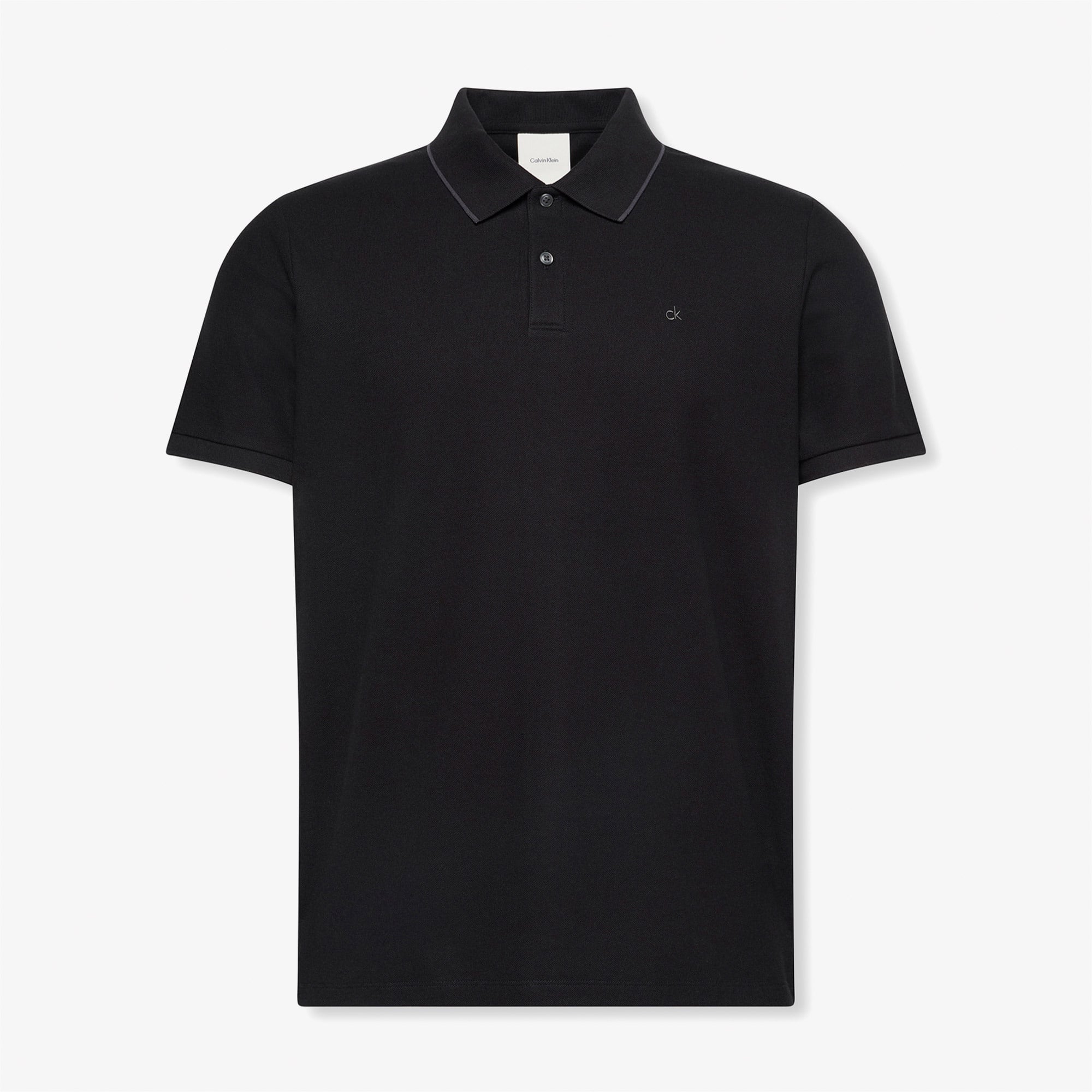 Calvin Klein Refined Pique Tipped Classic Erkek Siyah Polo