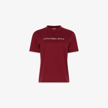  Calvin Klein Logo Classic   Kadın Kırmızı T-Shirt